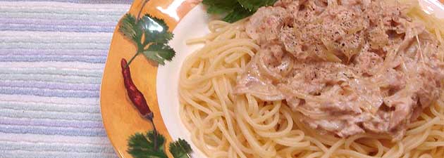 ツナとクリームのスパゲティー